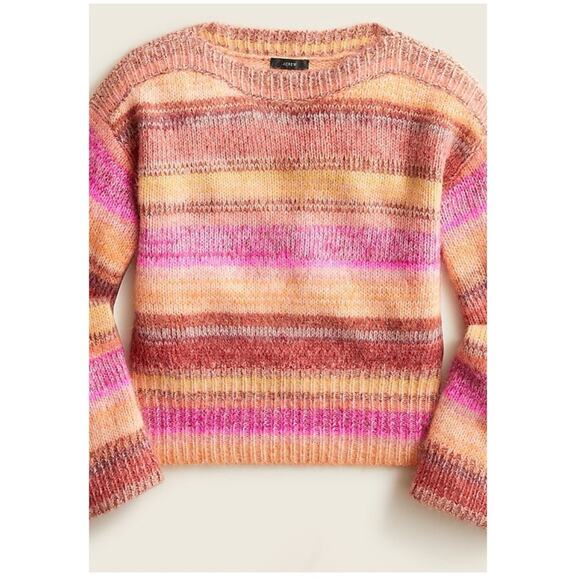 NWT J. Crew Alpaca Blend Crewneck Striped Sweater M - Picture 1 of 7